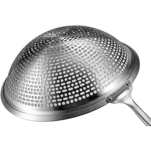 Grande passoire fine en acier inoxydable avec long manche et construction robuste. 1