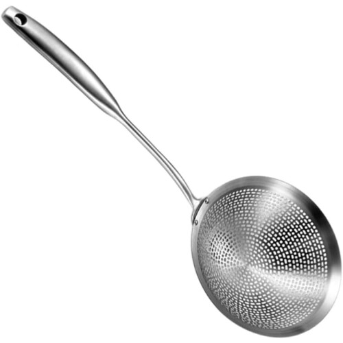 Grande passoire fine en acier inoxydable avec long manche et construction robuste. 2