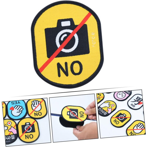 No Photographing Pet Identification Patch Removable Warning Decal 2