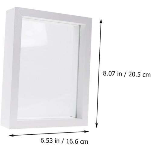 Doppelseitiger Bilderrahmen aus Glas mit weißer mitteldichter Faserplatte 1
