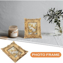 Bilderrahmen aus Kunstharz, goldener Retro-Stil, feine Verarbeitung, elegante Dekoration
