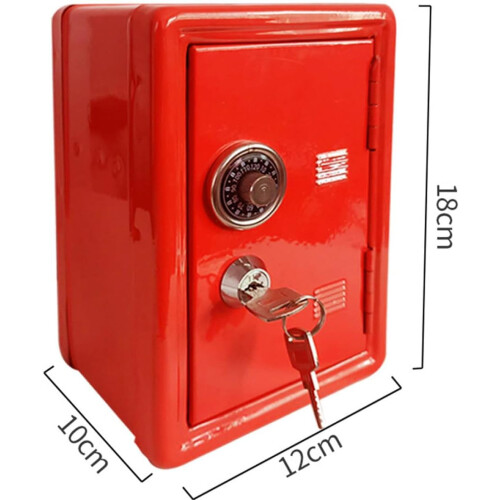 Mini-Metall-Spardose, rot, kompakter Münzbehälter 1