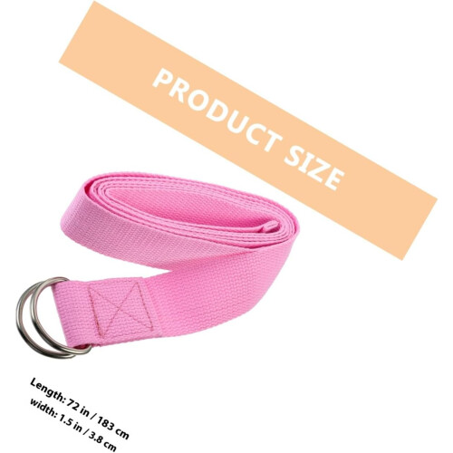 Cinghia elastica per yoga, 183 cm, rosa, accessorio per pilates, cinghia di stretching. 1