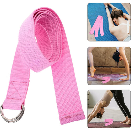 Sangle de tension de yoga 183 cm rose, accessoire de Pilates, sangle d'étirement 2