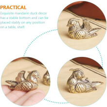 1 Paar Mandarin-Skulpturen, kreative Dekoration, Vintage-Vogelfiguren aus Messing mit stabilem Boden und strukturierter Oberfläche