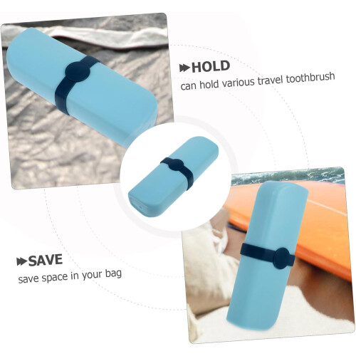 Portable Toothbrush Storage Case Toothpaste Container Travel Toothbrush Holder Sky Blue 2