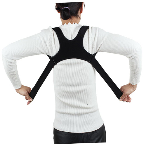 Back Posture Corrector Clavicle Support Brace Adjustable Black Back Shoulder Pain Relief Belt 1