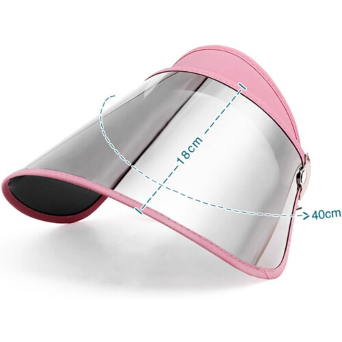 Stilig rosa solskjermhatt med reflekterende linse, PC-materiale for utendørsreiser 1