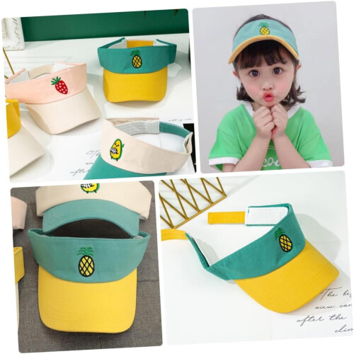 Cotton Sun Visor Hat Adjustable Green Fruit Embroidered Breathable Baseball Cap 2