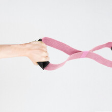 Gestricktes Yoga-Widerstandsband in Achterform, 80 lb, rosa, elastisches Stretchband für Fitness-Workouts