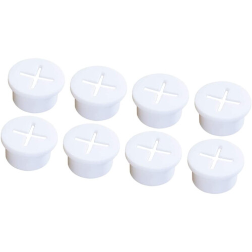 Cable Hole Cover Grommet Kit Easy to Replace White Rubber 8pcs