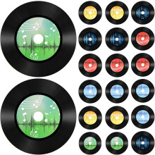 20 Blatt Retro-Deko-Aufkleber Musik-Vinyl-Schallplatten-Partydeko für Scrapbooking Coole Themenaufkleber