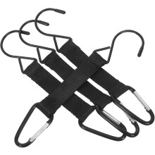 4 schwarze Outdoor-Karabinerhaken, robuste Sicherheitsverschlüsse für Camping