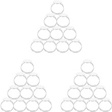 30 Stück Edelstein-Ringfassungen aus Edelstahl, rund und verstellbar, für Schmuckherstellung und DIY-Bastelarbeiten