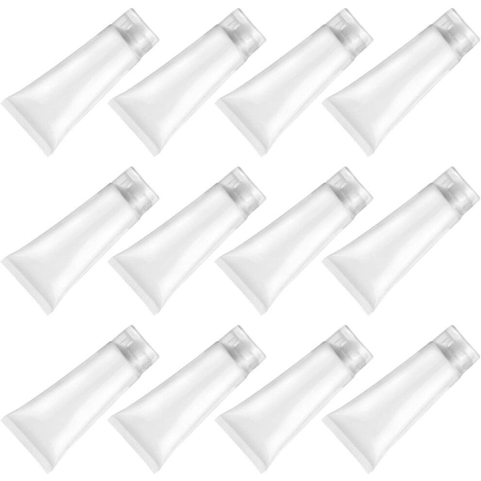 Hkhbjs 30Pcs Empty Plastic Refillable Flip-Top Tubes Travel Bottles Holder For Creams Lotions Facial Cleansers