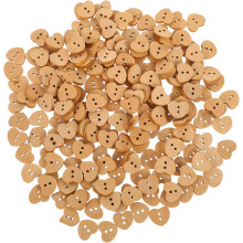 200 boutons en bois en forme de cœur pour la décoration de vêtements, les loisirs créatifs et la couture