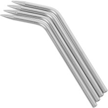4 stuks gebogen paracord veternaalden van roestvrij staal, 3 mm touwnaalden