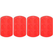 4 moules à bougies en silicone à la fraise pour la fabrication artisanale de bougies parfumées.
