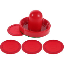 Airhockey-pushers en -pucks set voor tafelspel, 96 mm rode plastic strikers