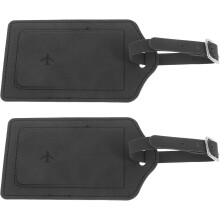 2 Stück Business-Gepäckanhänger aus PU-Leder zur Kennzeichnung von Koffern und Taschen