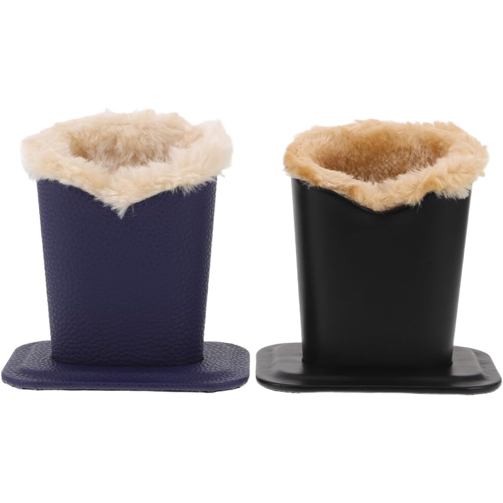 Hkhbjs 2Pcs Pu Leather Eyeglass Holder Stand Soft Plush Lining For Nightstands Desktop Bedside Table