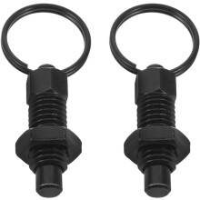 2 pezzi M12x71 Pistoni di indicizzazione retrattili a molla zincati neri con anello di trazione