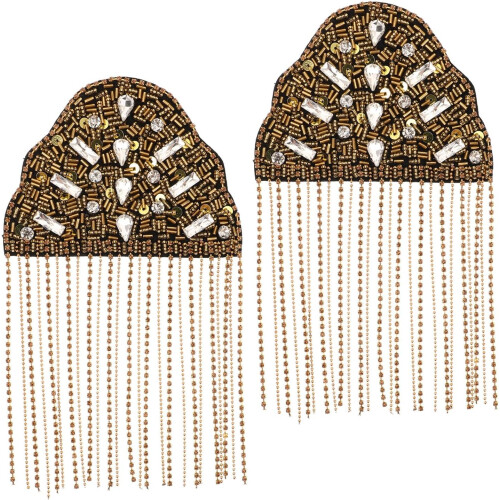 2 spalline con nappe e frange metalliche
