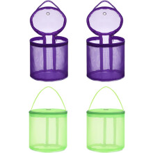 Lot de 4 sacs de rangement en filet pour laine, petits organisateurs de fils Ă tricoter et Ă crocheter, sacs portables pour projets.
