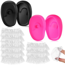 2 Pairs Silicone Ear Bath Caps Soft Elastic Opening Hairdressing Ear Protectors for Barbershop and Hair Salons for Hair Washing