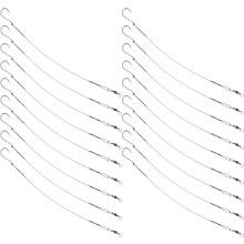 20 pezzi di terminali da pesca in filo d'acciaio da 16 cm con amo 1/0#, set di terminali con filo spinato