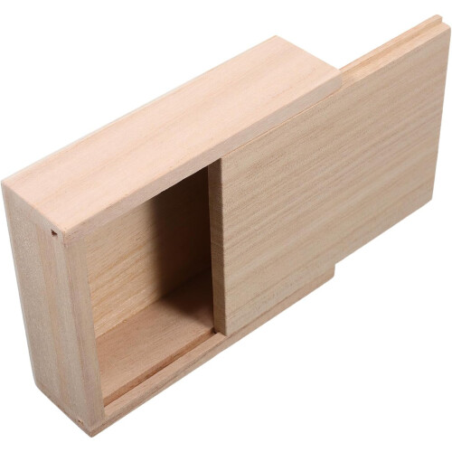 Angelköderbox aus Holz mit Schiebedeckel, Wurmbehälter, 9,5 x 7,5 x 2,2 cm, Paulownia-Köder