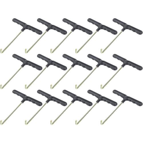 15pcs Heavy Duty Trampoline Spring Puller Tool with Plastic Handle T-Hook Spring Tensioning Tool