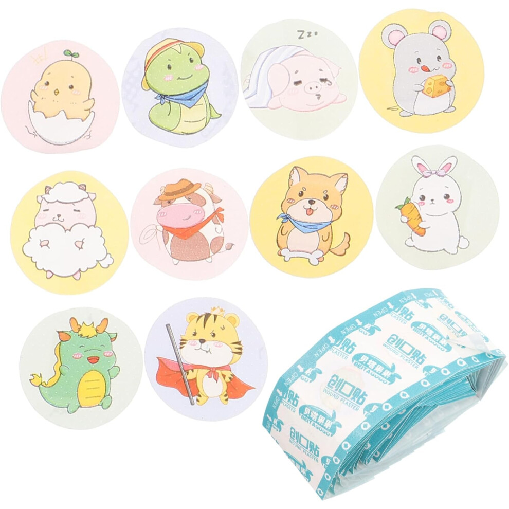 Hkhbjs 120Pcs Cartoon Round Small Wound Patches Breathable Adhesive Bandages