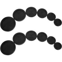 12er-Set doppelseitige schwarze Kabeldurchführungen aus Gummi, flexible Kabelschutzhüllen zum Einrasten für den Schreibtisch