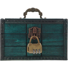 Vintage Schmuckkästchen aus Holz mit Klappdeckel, kleine dekorative Aufbewahrungstruhe