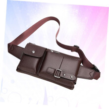 Homens multifunção casual couro cintura saco crossbody peito pacote Vintage Fanny Pack para viagens ao ar livre