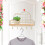 Multifunctional Storage Rack Wall Shelf with Hooks Creative Iron and Wood Frame Space-Saving 5
