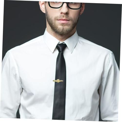 Fermacravatta da uomo con design a gufo, accessorio per camicia da cerimonia e da lavoro. 1