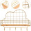 Multifunctional Storage Rack Wall Shelf with Hooks Creative Iron and Wood Frame Space-Saving 8