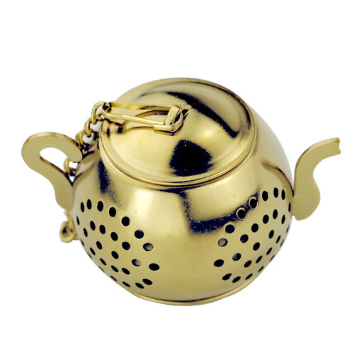 Tea Leaf Filter Handheld Strainer Golden 1pc
