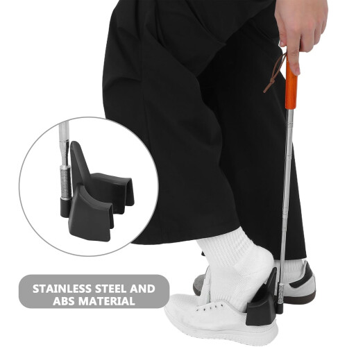 Telescopic Metal Shoe Horn Long Handle Adjustable Retractable Portable Assist Tool 2