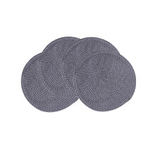 Gevlochten katoenen placemats van 18 cm, set van 4
