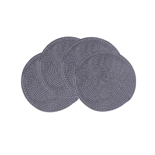 Flätade bordsunderlägg i bomull, 18 cm, set om 4