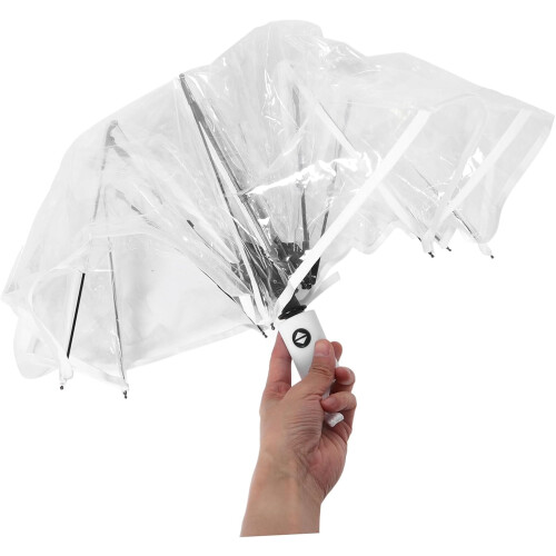 Paraguas plegable automático transparente, compacto y resistente al viento, ideal para viajes. 2