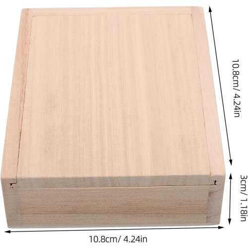 Angelköderbox aus Holz mit Schiebedeckel, Wurmbehälter, 9,5 x 7,5 x 2,2 cm, Paulownia-Köder 1