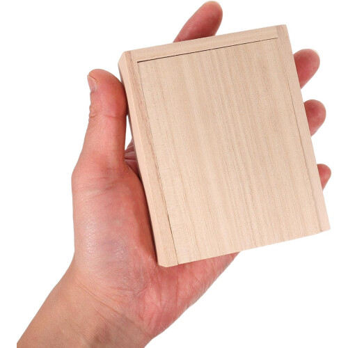 Angelköderbox aus Holz mit Schiebedeckel, Wurmbehälter, 9,5 x 7,5 x 2,2 cm, Paulownia-Köder 2