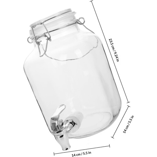 Stor glasburk med lock, 3000 ml kapacitet, förtjockad, förseglad design 1