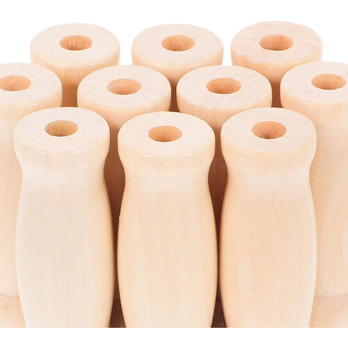 10 Stück Ersatzgriffe aus Holz für Eimer und Körbe 2