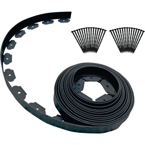 Flexible Plastic Lawn Edging 10m with 30 Pegs