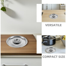 Couvercle rond en acier inoxydable pour bol et casserole, 16 cm, universel.